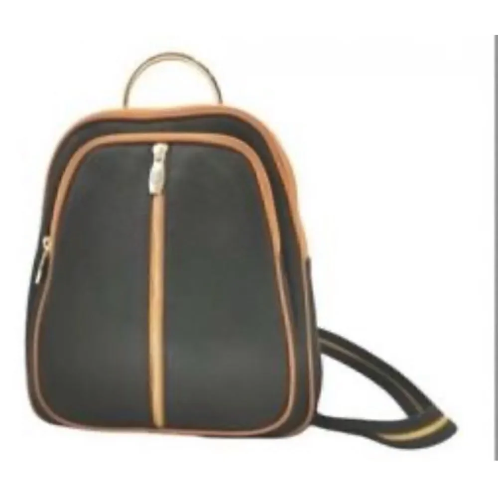VALENTINA Convertible Pebbled Leather Backpack/ Shoulder Bag in Black